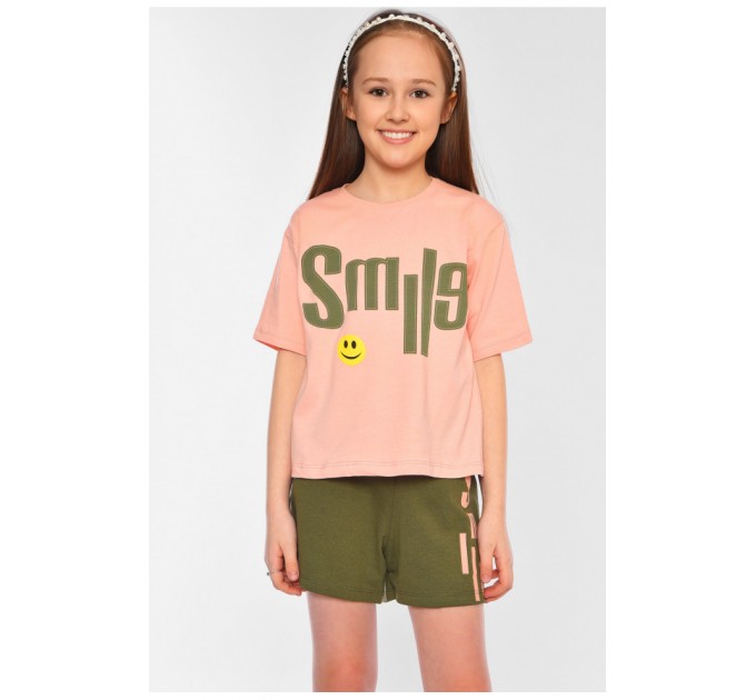 Костюм дитячий дівчинка пудра з хакі 146869L