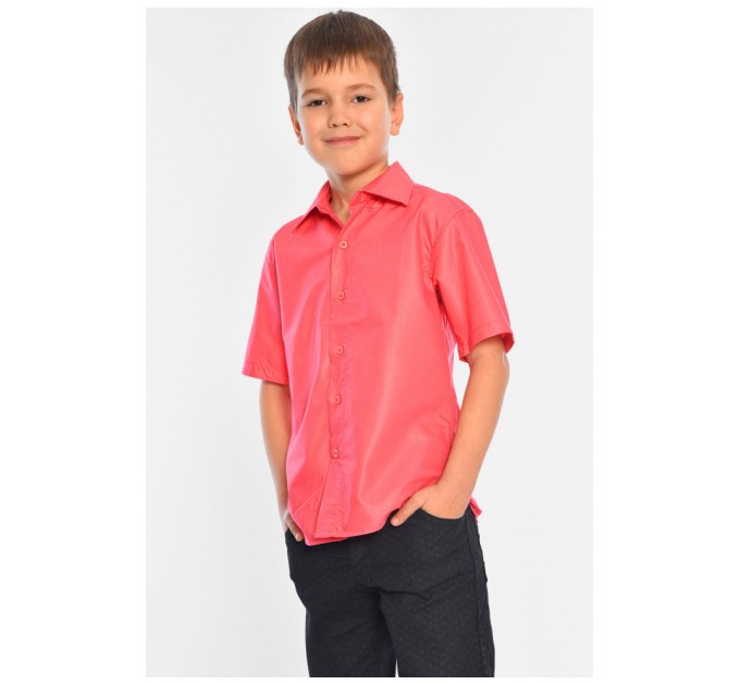 Рубашка детская мальчик малиновая 148612L