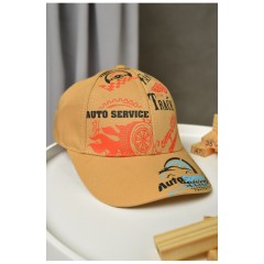 Кепка дитяча для хлопчика темно-бежевого кольору 155849L