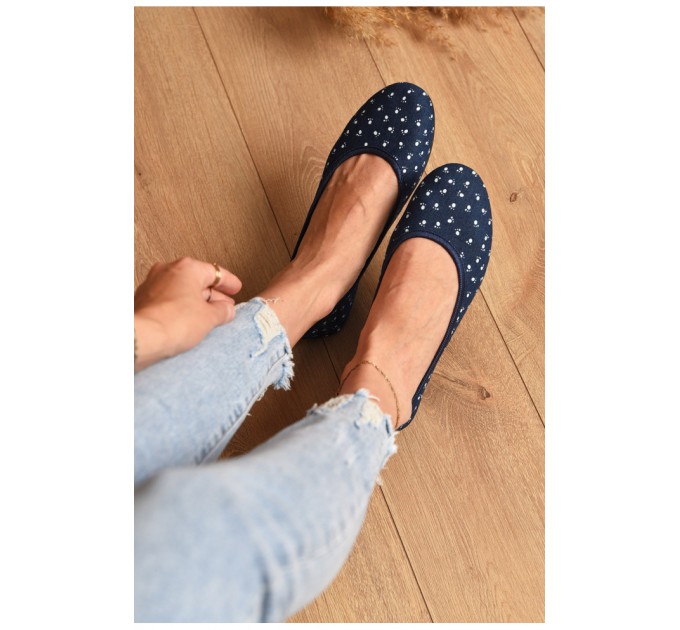 Балетки женские темно-синего цвета Текстиль 157870L