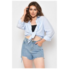 Шорты женские джинсовые голубого цвета 157893L