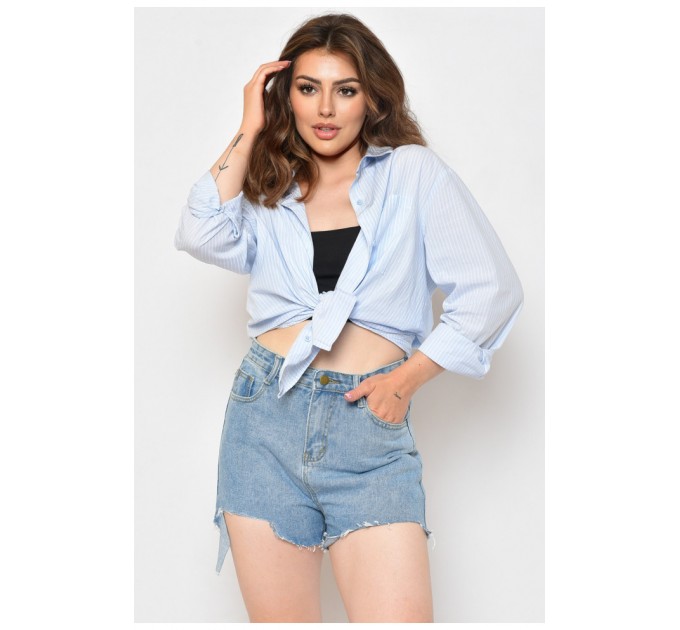 Шорты женские джинсовые голубого цвета 157893L