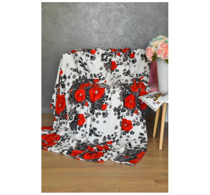 Плед білого кольору з принтом розмір 180*200 158659L