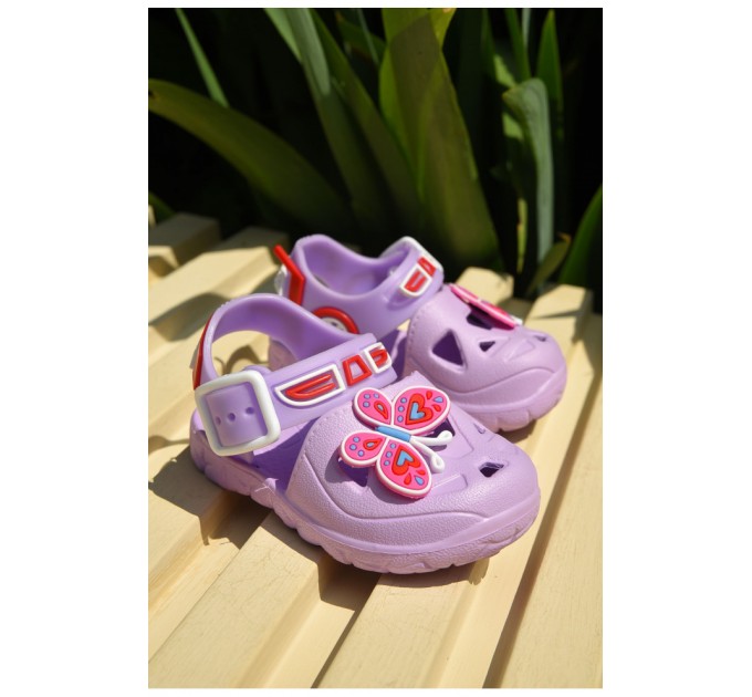 Сандалии детские пена для девочки сиреневого цвета 159538L