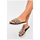 Шльопанці жіночі чорного кольору з намистинами 163885L