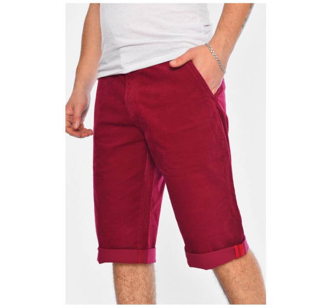 Бриджи мужские микровольветовые бордового цвета 163945L