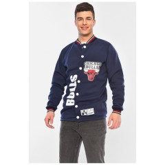 Бомбер чоловічий на флісе синього кольору 166907L