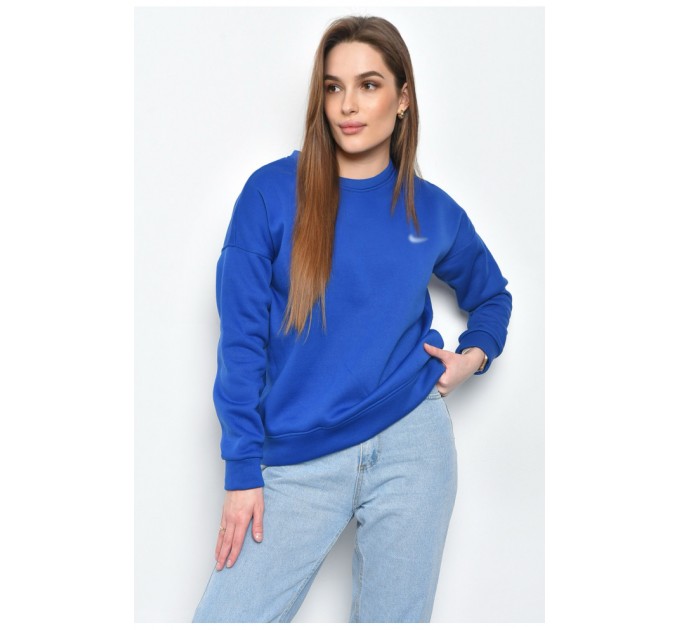 Батник женский на флисе синего цвета 168842L