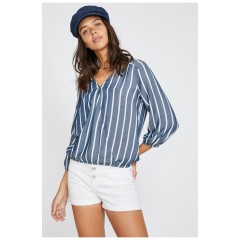 Рубашка женская в полоску синего цвета 169007L