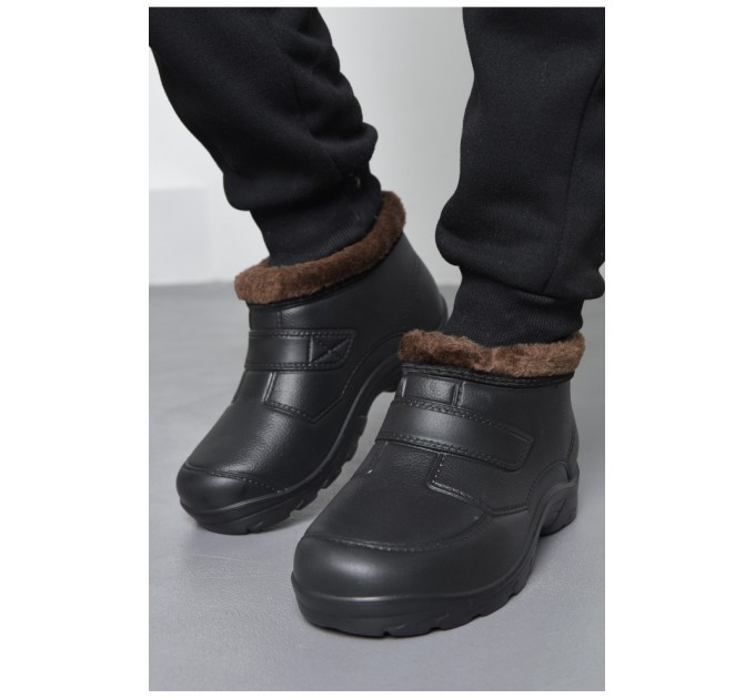 Калоші чоловічі на хутрі чорного кольору 169230L