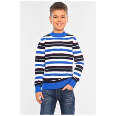 Светр дитячий для хлопчика синього кольору  в смужку 169250L