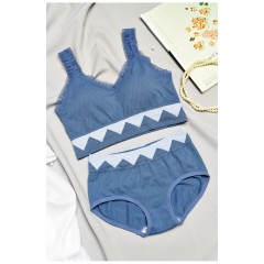 Комплект жіночий синього кольору чашка В 169571L