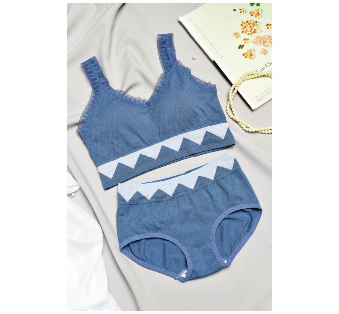 Комплект жіночий синього кольору чашка В 169571L