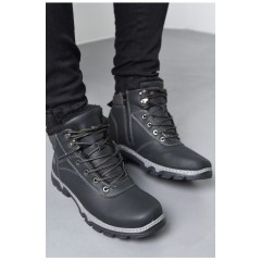 Ботинки мужские зимние на меху серого цвета 170192L