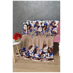 Плед коричневый с принтом размер 180*200 170603L