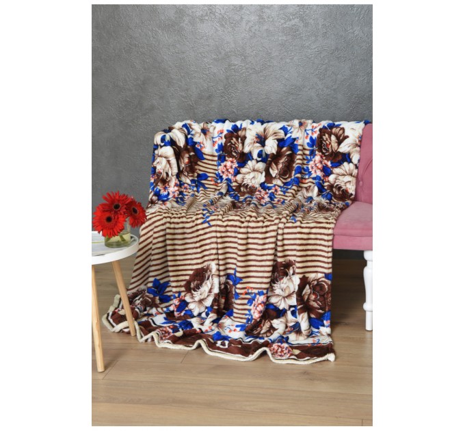 Плед коричневого кольору з принтом розмір 180*200 170603L