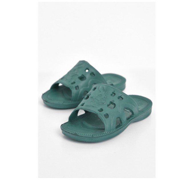 Шлепки детские для мальчика пена темно-зеленого цвета 171034L
