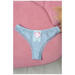 Стрінги жіночі однотонні сіро-блакитного кольору 171388L