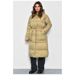 Куртка женская еврозима оливкового цвета с поясом 171835L