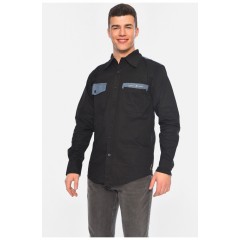 Сорочка чоловіча напівбатальна чорного кольору 172048L
