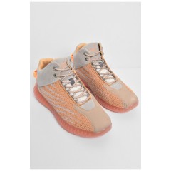 Кросівки чоловічі помаранчевого кольору на шнурівці текстиль 172399L