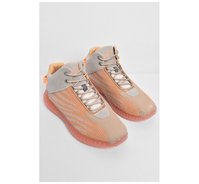 Кросівки чоловічі помаранчевого кольору на шнурівці текстиль 172399L