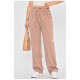 Штани жіночі розкльошені напівбатальні пудрового кольору 173435L