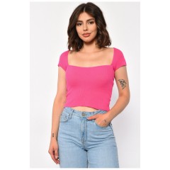 Топ в рубчик женский розового цвета 173905L
