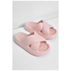 Шльопанці піна жіночі пудрового кольору 174043L