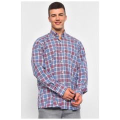 Рубашка мужская сине-красного цвета в клетку 174873L