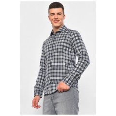 Сорочка чоловіча синього кольору в клітинку 174955L
