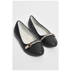 Балетки дитячі для дівчинки чорного кольору 176016L