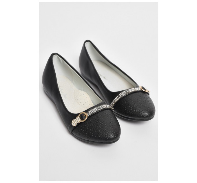 Балетки дитячі для дівчинки чорного кольору 176016L