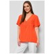 Блуза жіноча з коротким рукавом  помаранчевого кольору 176210L