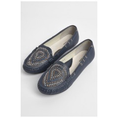 Балетки дитячі для дівчинки темно-синього кольору 176390L