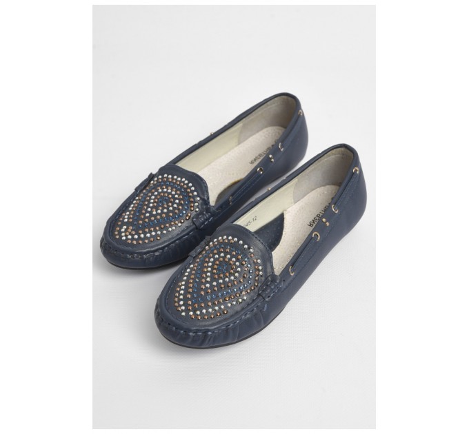 Балетки дитячі для дівчинки темно-синього кольору 176390L