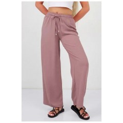 Штани літні з тканини жаткарожевого кольору 176685L