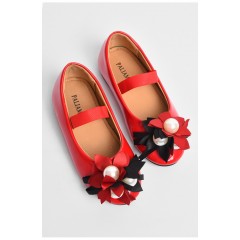 Балетки для девочки красного цвета 176952L