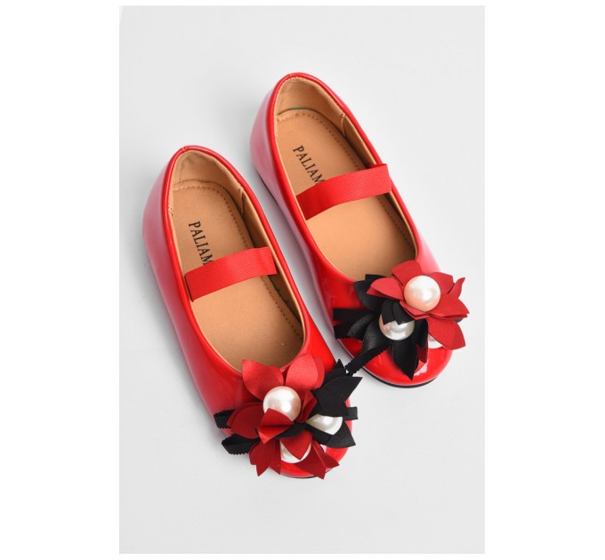 Балетки для девочки красного цвета 176952L