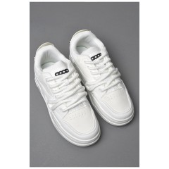 Кроссовки мужские белого цвета на шнуровке 177273L