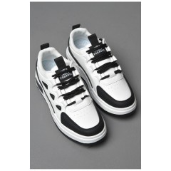 Кросівки чоловічі чорно-білого кольору на шнурівці 177370L Кросівки чоловічі чорно-білого кольору на шнурівці 177370L