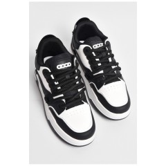 Кросівки чоловічі чорно-білого кольору на шнурівці 177380L