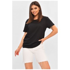 Женская футболка черного цвета 177526L