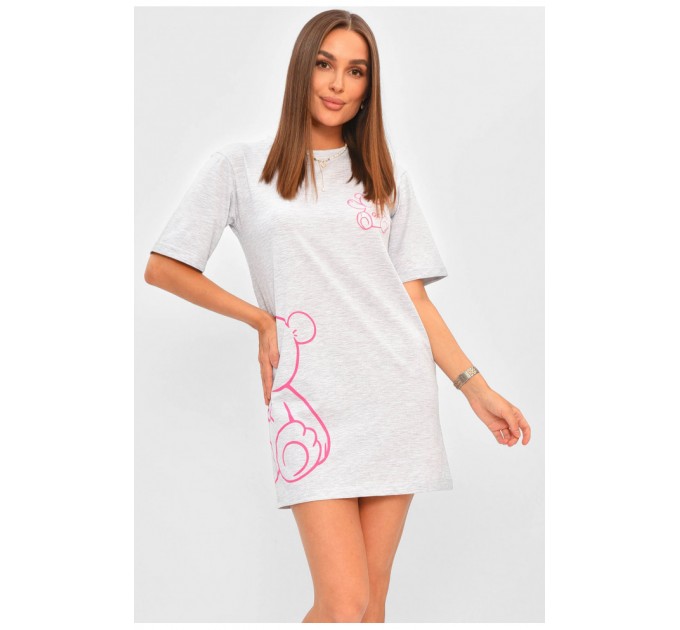 Жіноча туніка з тканини лакоста світло-сірого кольору. 178200L