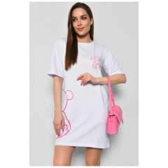 Жіноча туніка з тканини лакоста білого кольору 178221L