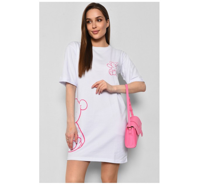 Жіноча туніка з тканини лакоста білого кольору 178221L