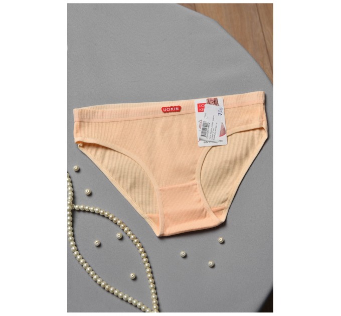 Трусы женские в рубчике желтого цвета 178632L