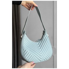 Женская сумка из экокожи голубого цвета 178708L