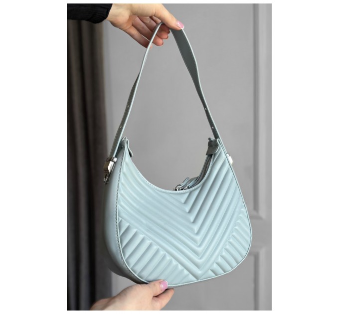 Женская сумка из экокожи голубого цвета 178708L