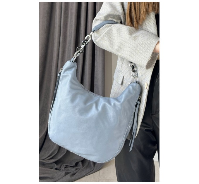 Сумка жіноча з екошкіри блакитного кольору 178739L